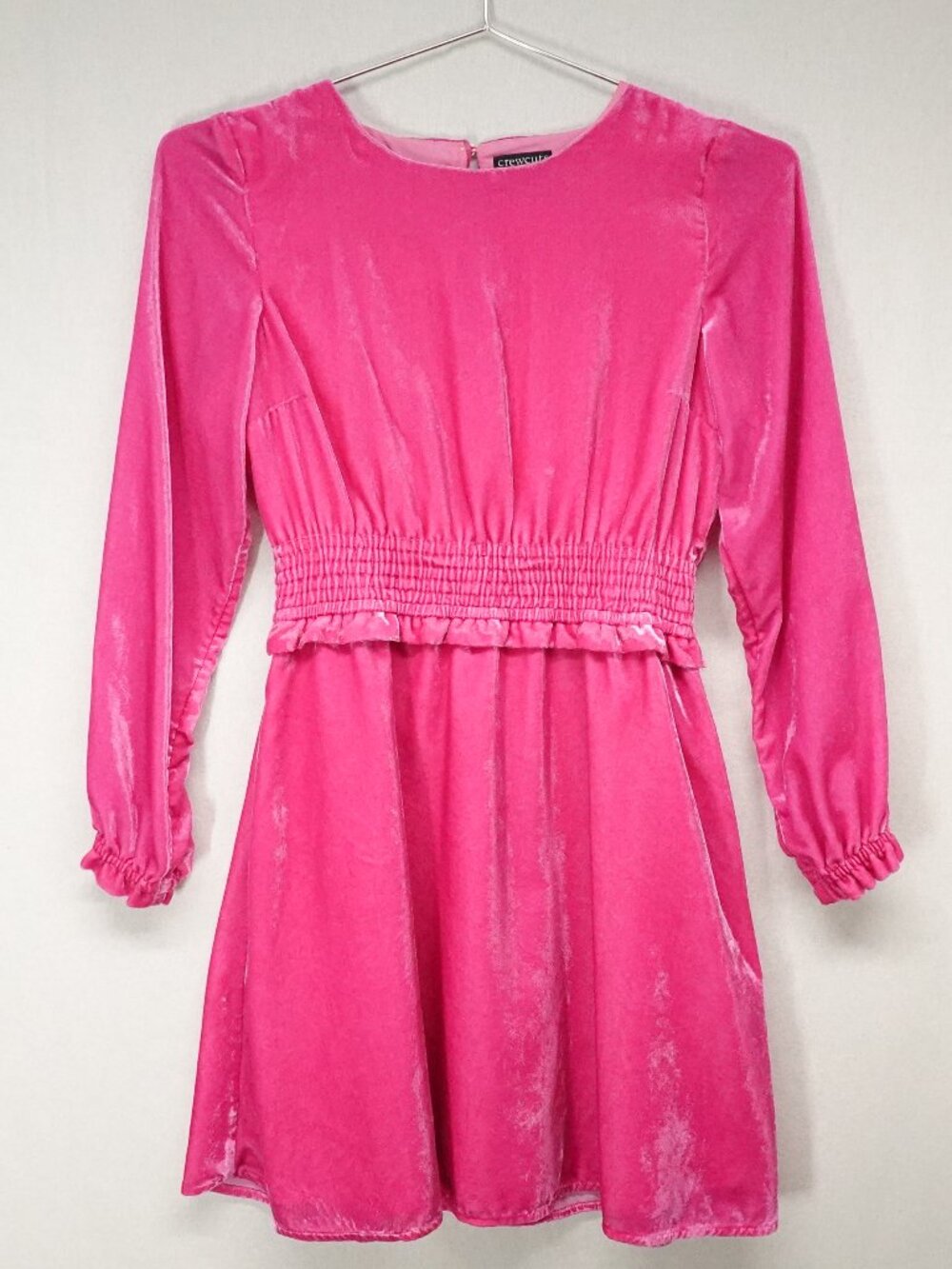 Crewcuts Dress Girls 12 Pink Velvet Long Sleeve